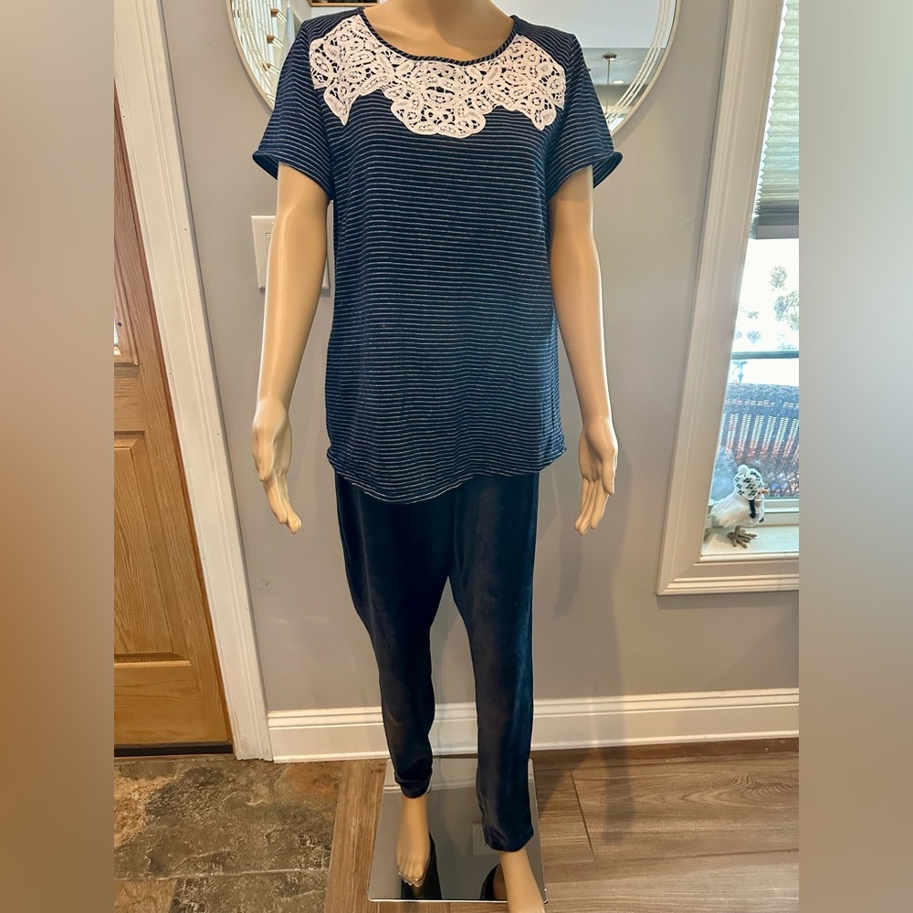 Stylish Croft and Barrow Embroidered Tee and Baby Corduroy Pants.